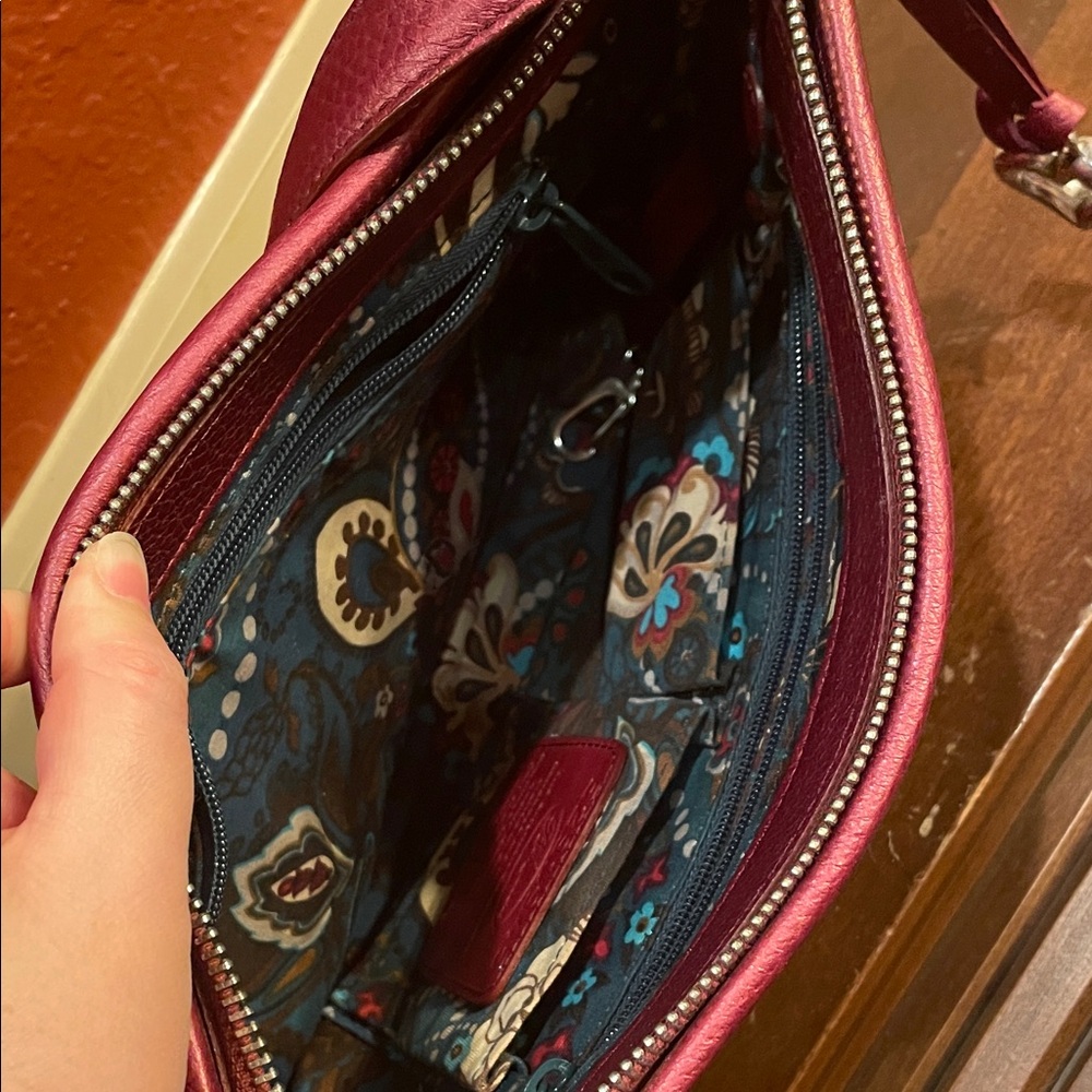 Brighton Barbados Red Patchwork Leather Shoulder … - image 11